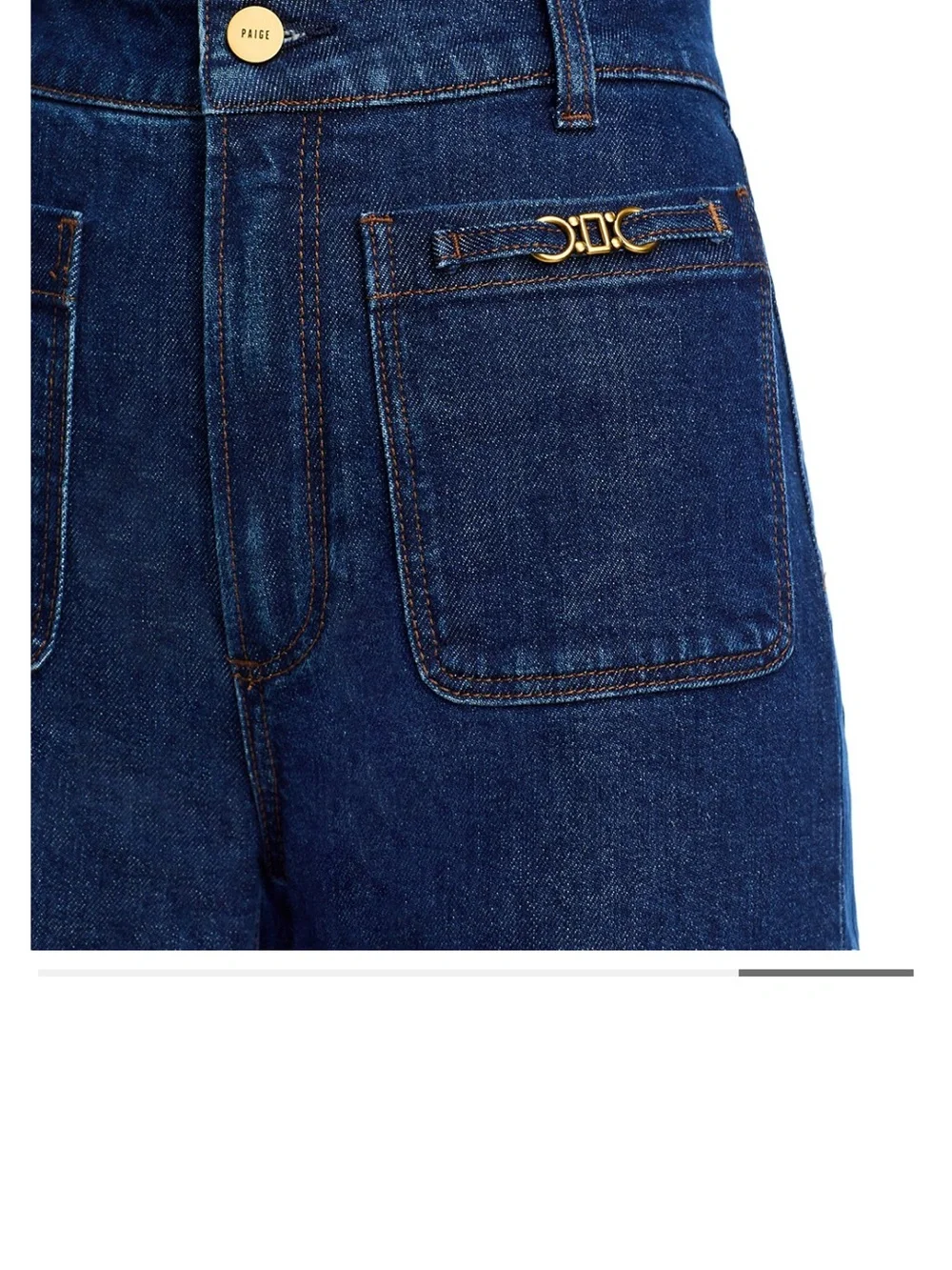 Paige Sasha Enfield Wide Leg Women's Jeans - Dark Dark Blue - Picture 5 of 9